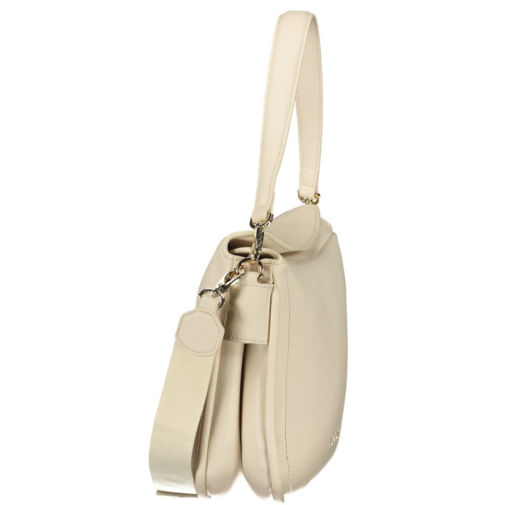 Mario Valentino Beige Polyurethane Women's Bag with Removable Shoulder Strap