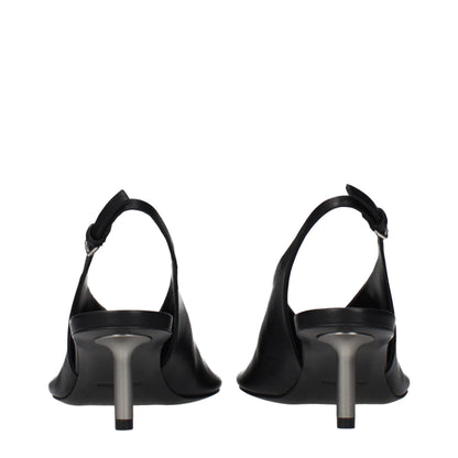 Jil Sander Black Leather High Heel Pumps
