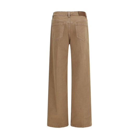 Brunello Cucinelli Brown Cotton Straight-Leg Jeans