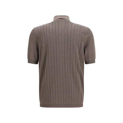 Brunello Cucinelli Brown Cotton Polo Shirt