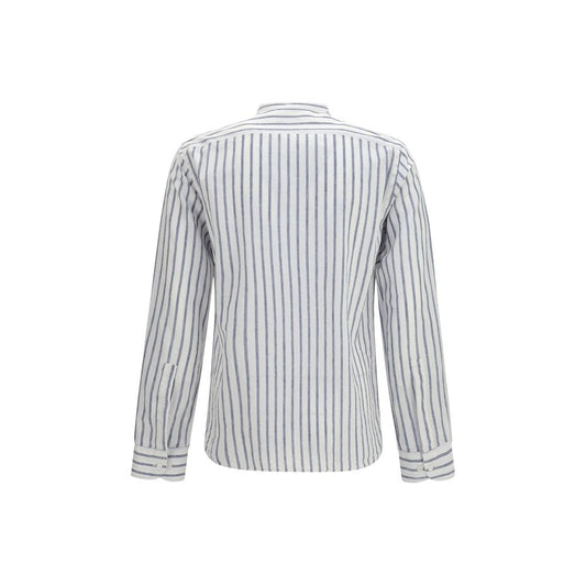 Brooksfield Blue Cotton Pattern Shirt