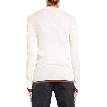 Gucci White Silk T-Shirt