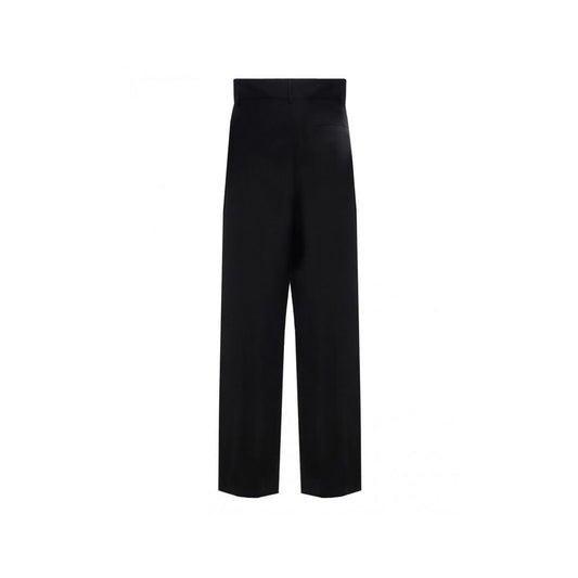 Salvatore Ferragamo Black Silk Casual Pants