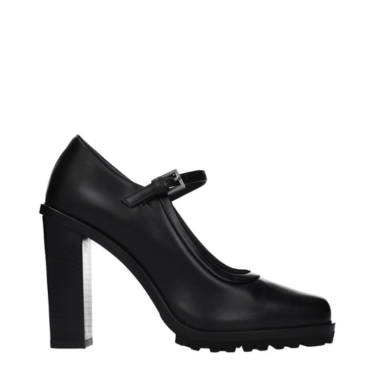 Max Mara Black Leather High Heel Pumps