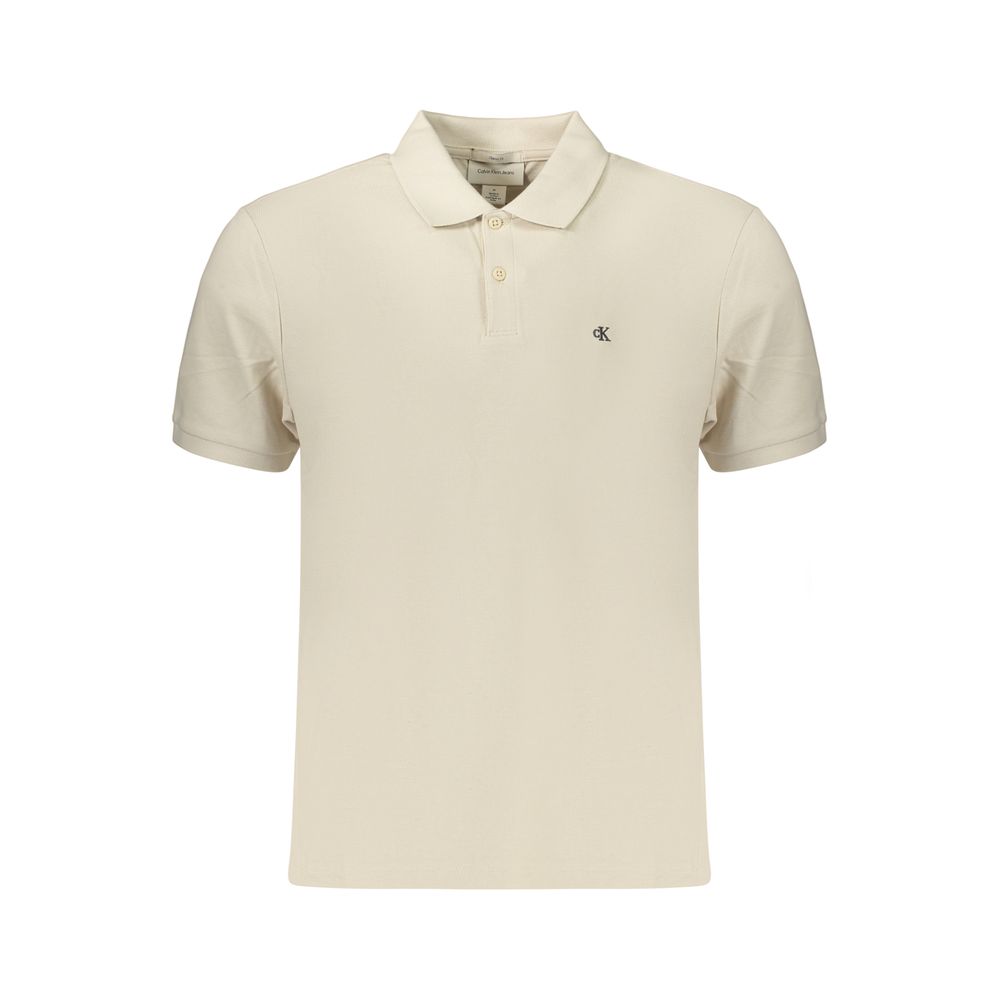 Calvin Klein Beige Herren-Poloshirt aus Baumwolle