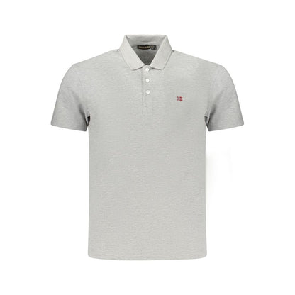 Napapijri Gray Cotton Men's Polo Shirt