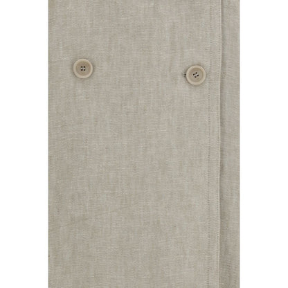 Max Mara Brown Linen Trench Coat