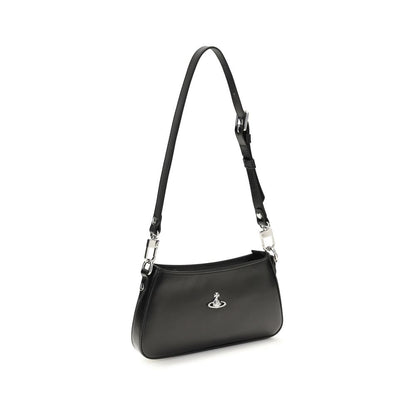 Vivienne Westwood Black Calf Leather Bos Taurus Shoulder Bag