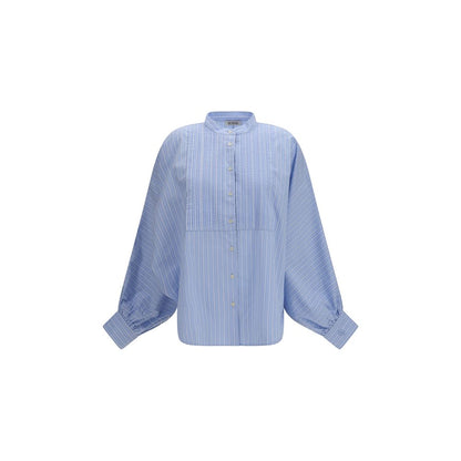 SOSUE Blue Cotton Pattern Shirt