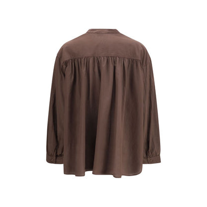 SOSUE Brown Cotton Pattern Shirt