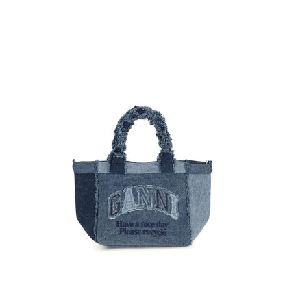 Ganni Blue Cotton Handbag