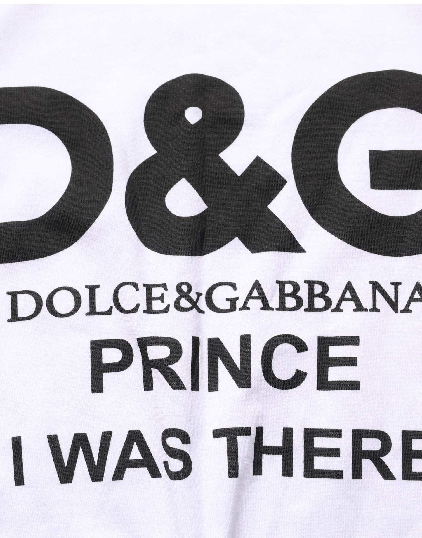 Dolce & Gabbana White D&G PRINCE I WAS THERE Crew Neck T-shirt