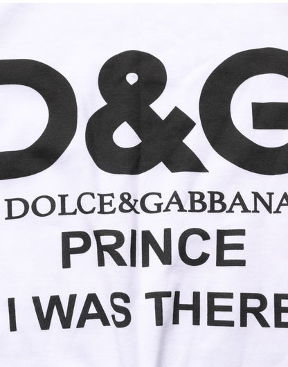 Dolce & Gabbana White D&G PRINCE I WAS THERE Crew Neck T-shirt