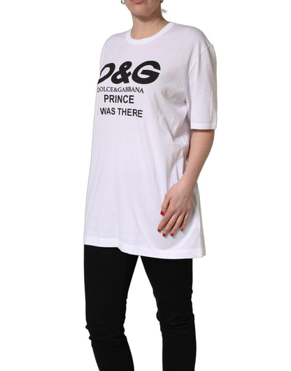 Dolce & Gabbana White D&G PRINCE I WAS THERE Crew Neck T-shirt