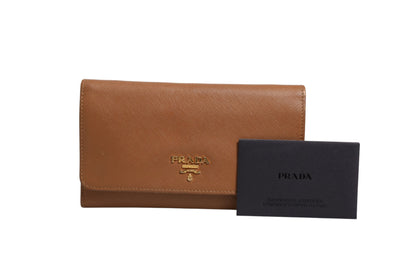 Prada Brown and Gold Wallet Strap