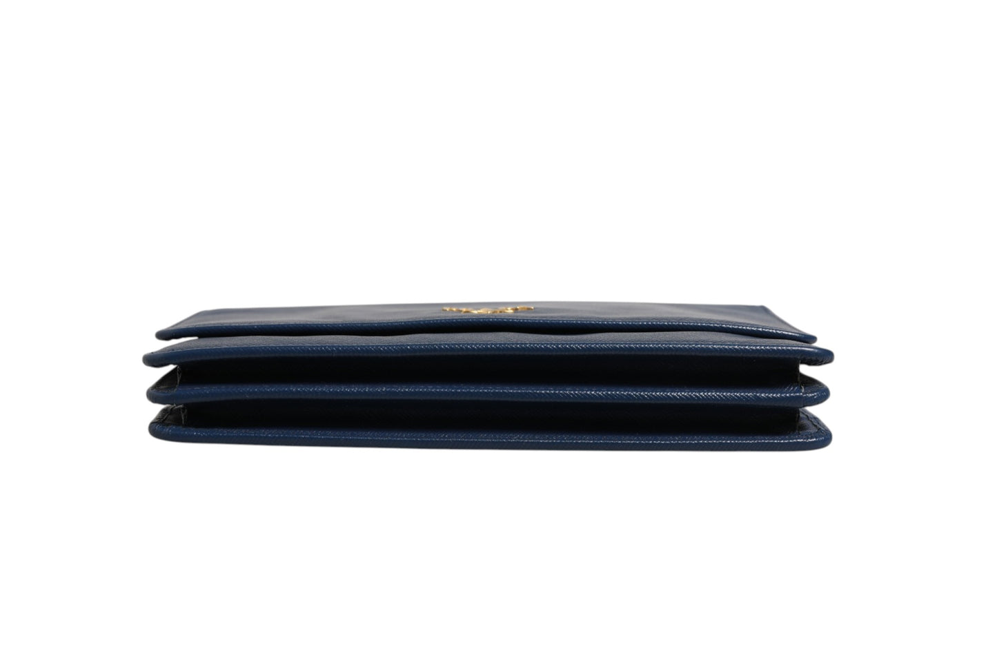 Prada Blue Saffiano Leather Wallet on Chain Clutch Bag
