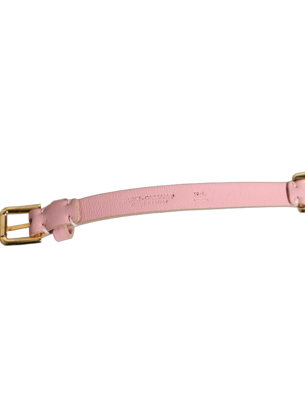 Dolce & Gabbana Gürtel aus rosa Leder mit Ketten- und Kristallverzierung