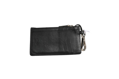 Fendi Vitello Liberty Studded Coin Pouch Key Case Ardesia