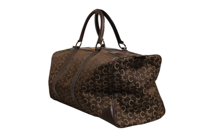 Celine Dark brown and Gold logo duffel