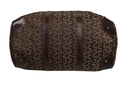 Celine Dark brown and Gold logo duffel