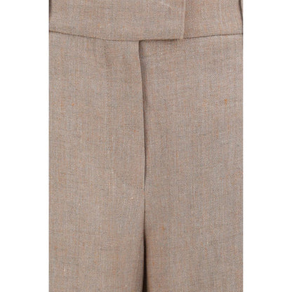 Brunello Cucinelli Beige Linen Casual Pants