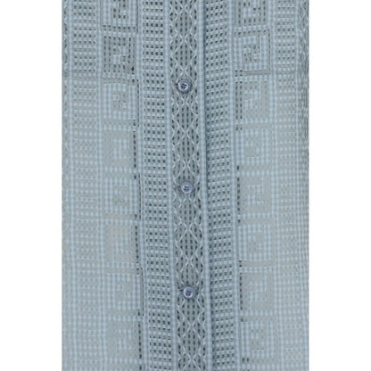Fendi Blue Silk Dress Shirt