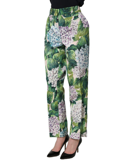 Dolce & Gabbana Multicolor Floral Print Tapered Trouser Pants