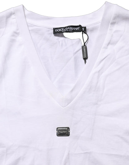 Dolce & Gabbana White Logo Embroidered TieWaist Cropped Top