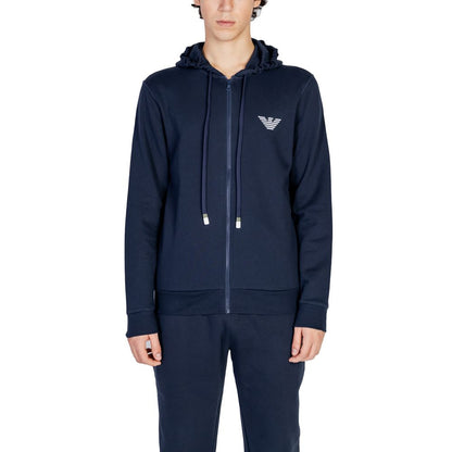 Emporio Armani Underwear Blue Cotton Hoodie
