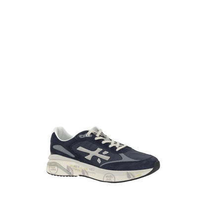 Premiata Blue Calf Leather Bos Taurus Athletic Sneakers