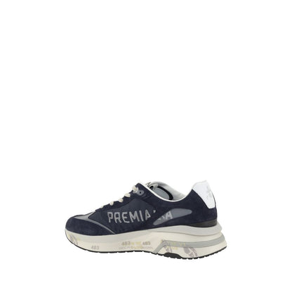Premiata Blue Calf Leather Bos Taurus Athletic Sneakers