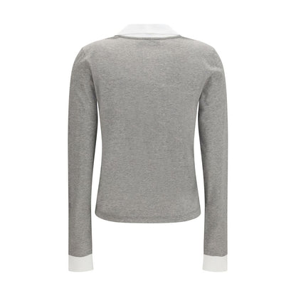 Miu Miu Gray Cotton Long Sleeve T-Shirt