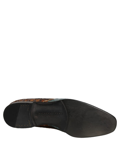 Dolce & Gabbana Multicolor Embroidered Sequin Loafers Shoes