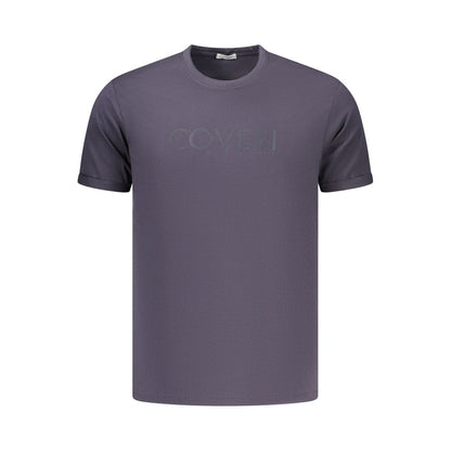 Coveri Moving Blue Cotton Men's T-Shirt