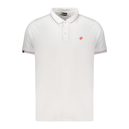 Lotto White Polyester Men's Polo Shirt