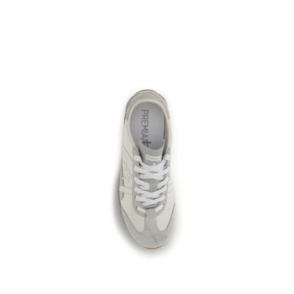 Premiata White Calf Leather Bos Taurus Low Top Sneakers