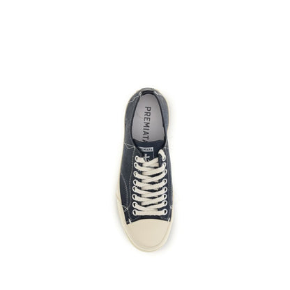 Premiata Blue Calf Leather Bos Taurus Low Top Sneakers