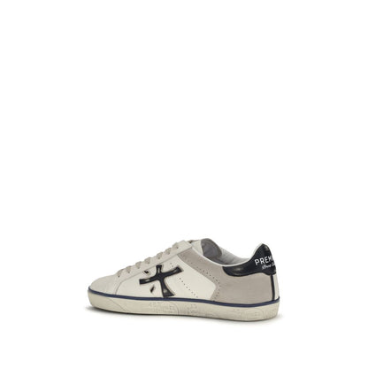 Premiata White Calf Leather Bos Taurus Low Top Sneakers