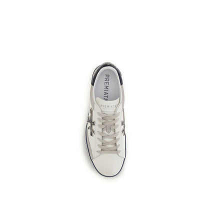 Premiata White Calf Leather Bos Taurus Low Top Sneakers