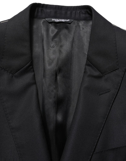 Dolce & Gabbana Dark Blue Wool Single Breasted Men Blazer Jacket