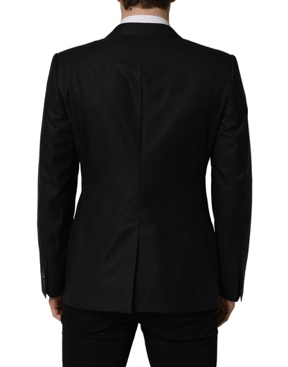 Dolce & Gabbana Dark Blue Wool Single Breasted Men Blazer Jacket