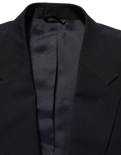 Dolce & Gabbana Dark Blue Wool Single Breasted Men Blazer Jacket