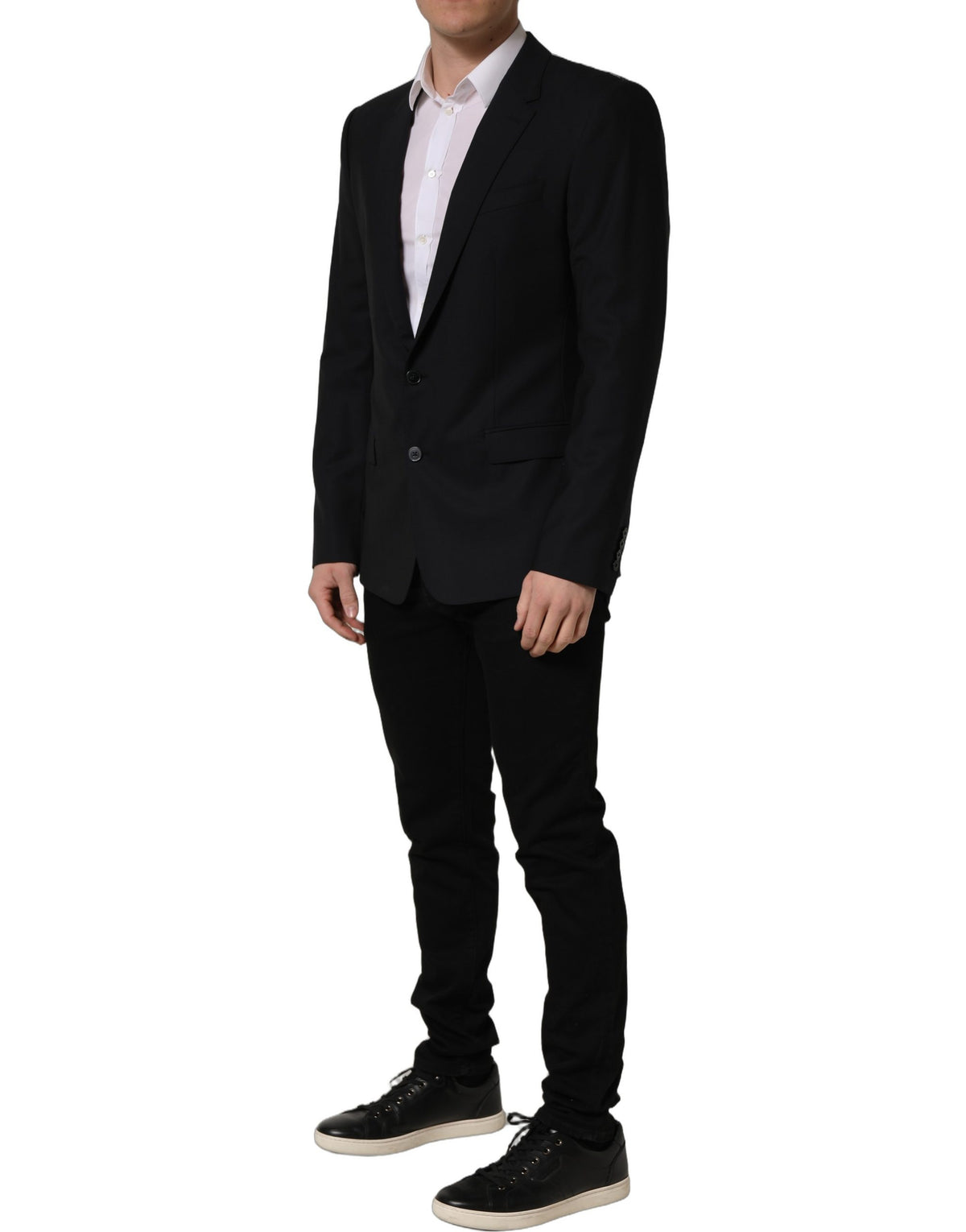 Dolce & Gabbana Dunkelblauer Einreihiger Blazer aus Wolle