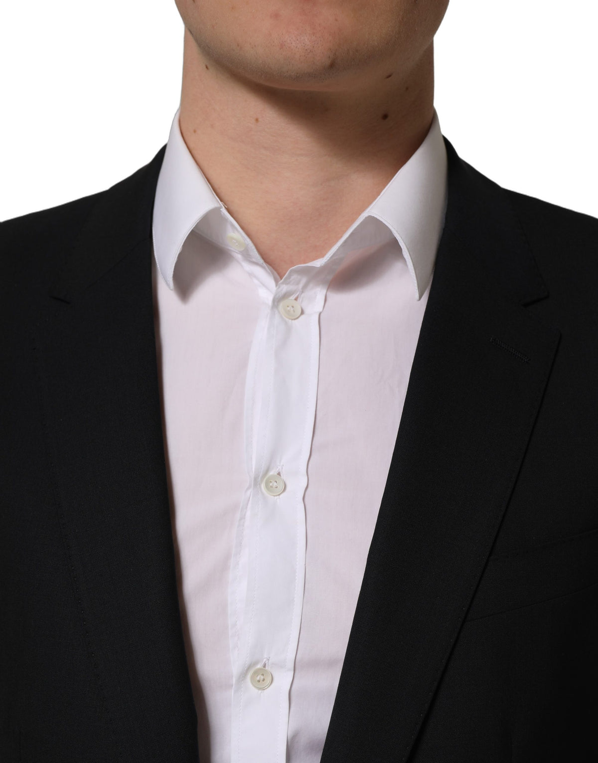 Dolce & Gabbana Dunkelblauer Einreihiger Blazer aus Wolle