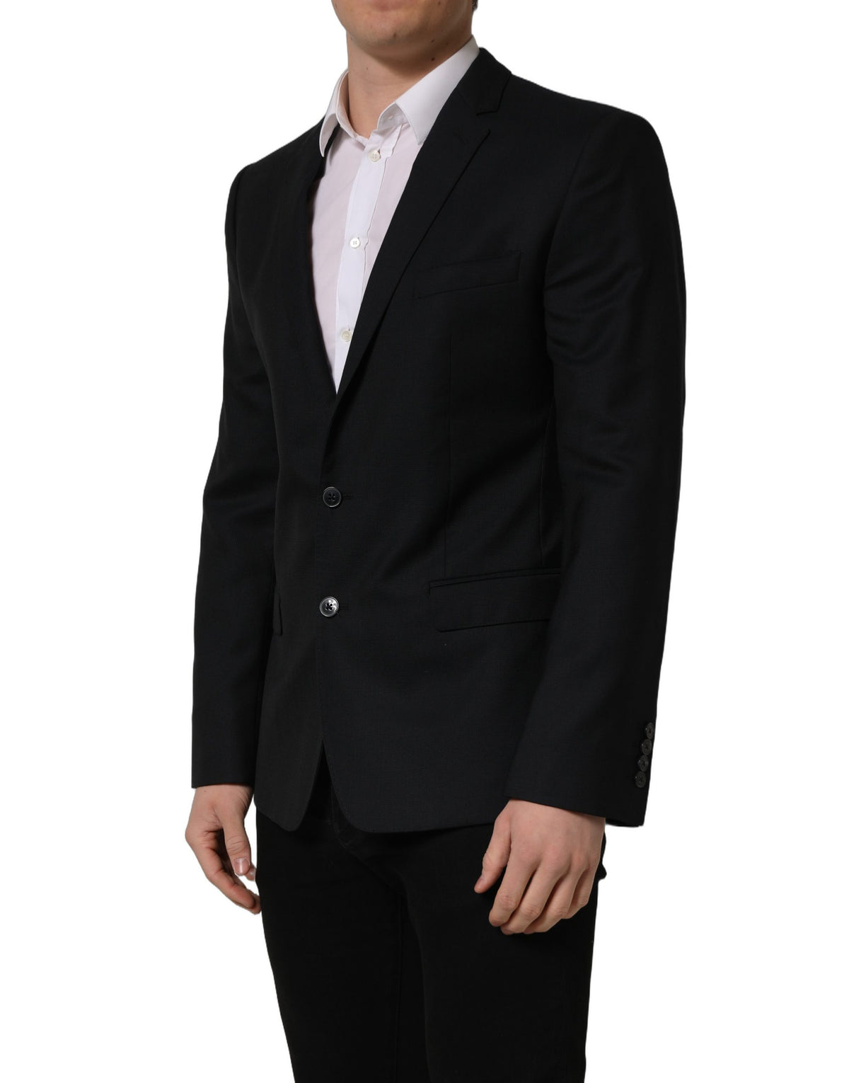 Dolce & Gabbana Dunkelblauer Einreihiger Blazer aus Wolle