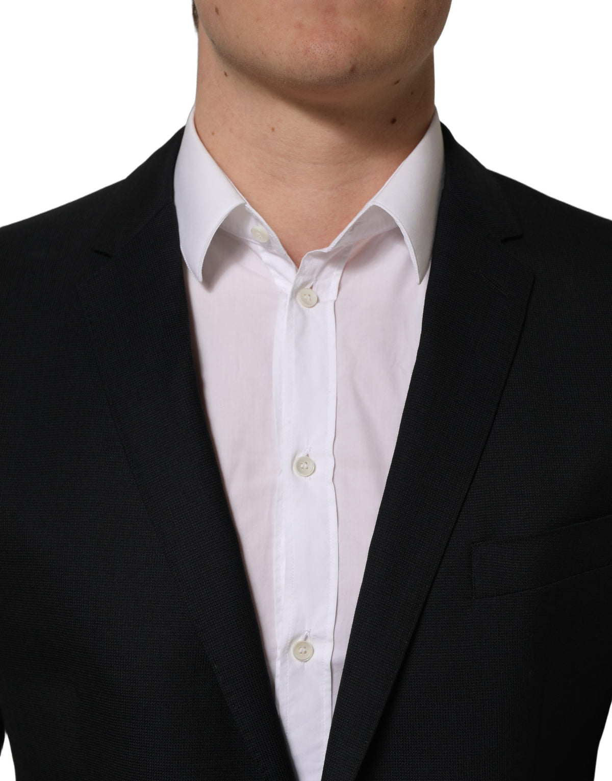 Dolce & Gabbana Dunkelblauer Einreihiger Blazer aus Wolle