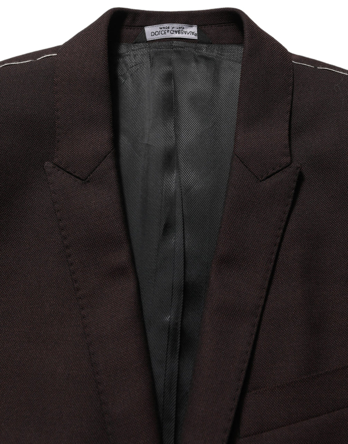 Dolce & Gabbana Braune Woll GOLD Einreihige Herrenjacke