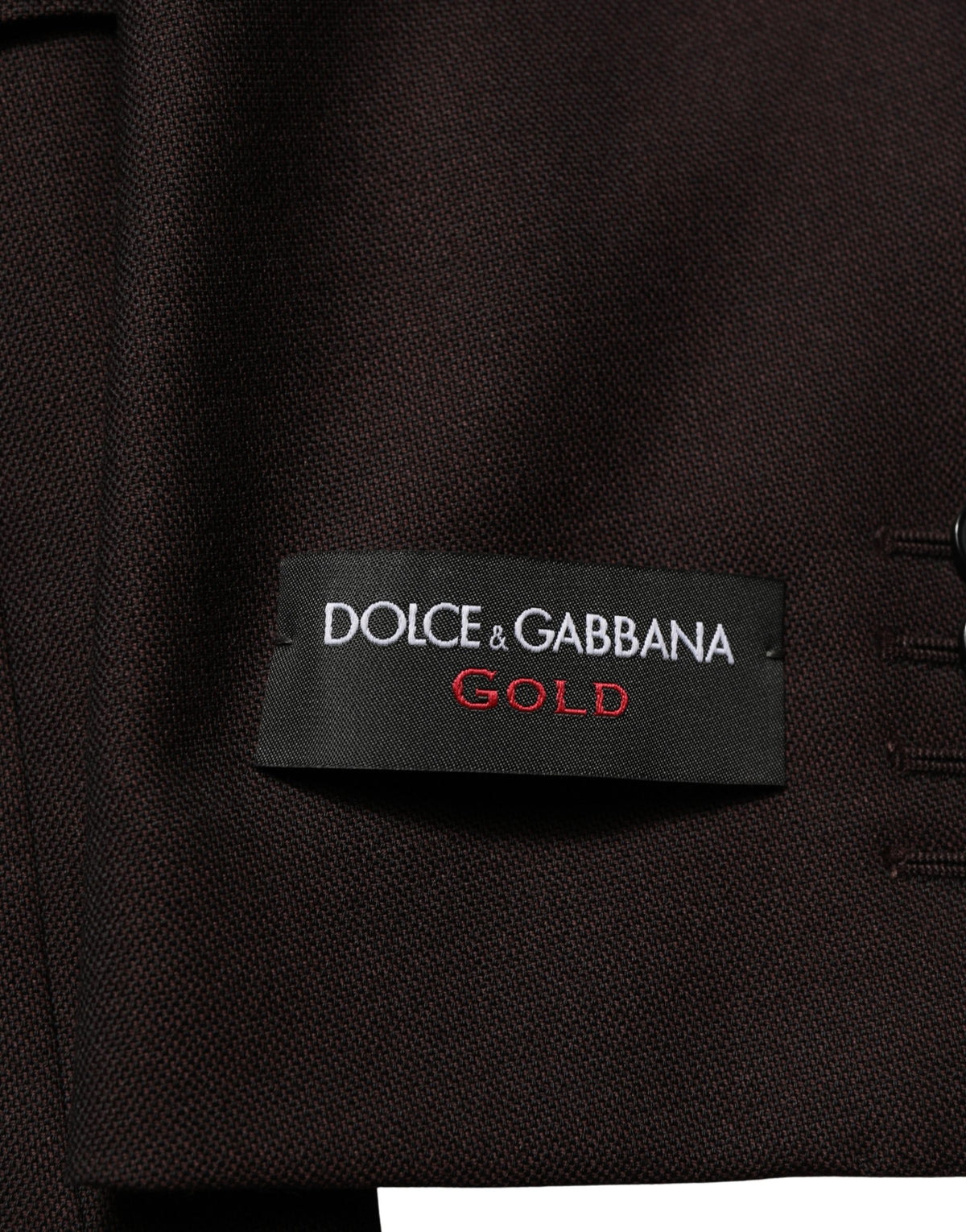 Dolce & Gabbana Braune Woll GOLD Einreihige Herrenjacke