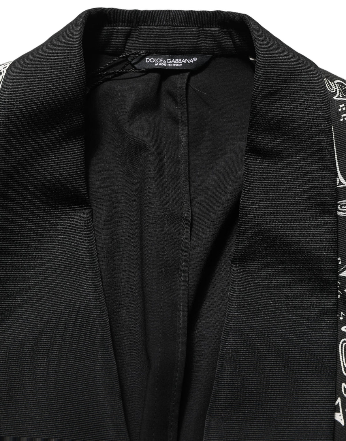 Dolce & Gabbana Schwarzer Mantelblazer mit Kristallverzierung