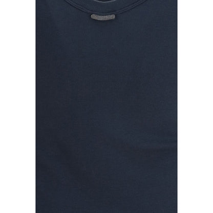 Brunello Cucinelli Blue Cotton T-Shirt